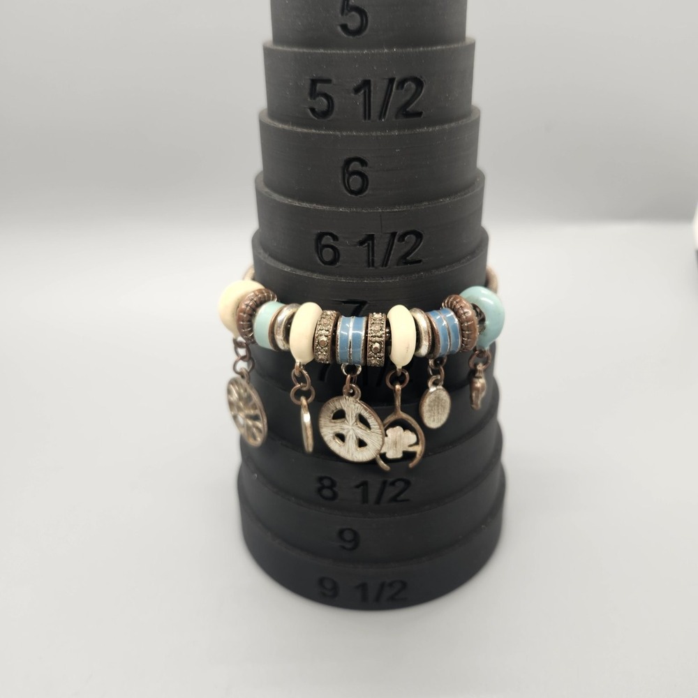 Unbranded European Bead Charm Bracelet Peace Tree of Life Luck Hope Silver Blue